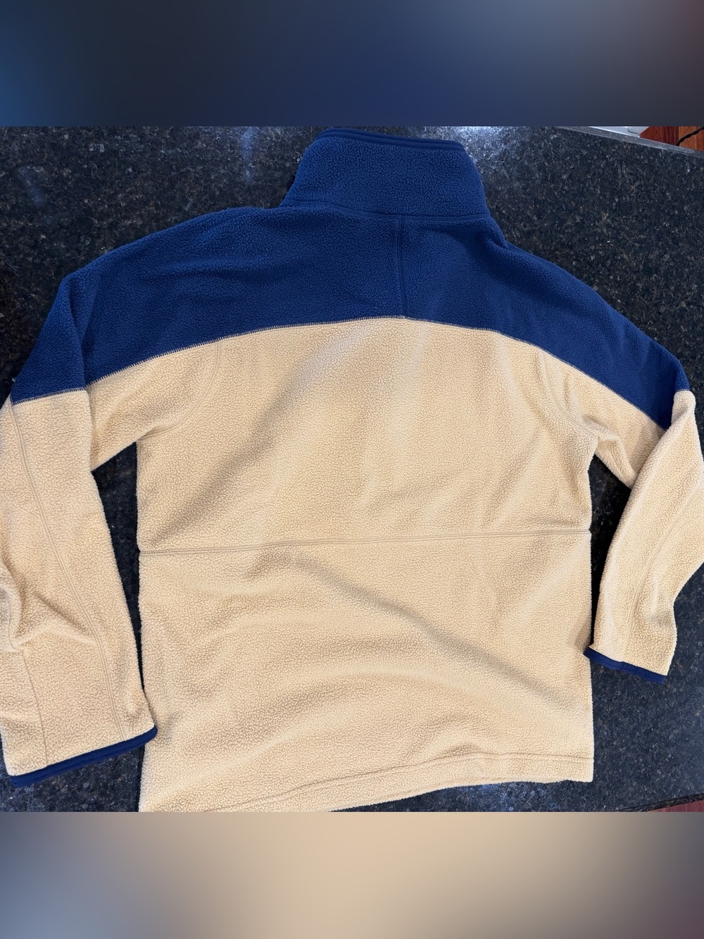 Cotopaxi Two-Tone Fleece Quarter-Zip in Navy, Tan & Rust - Picture 2 of 6